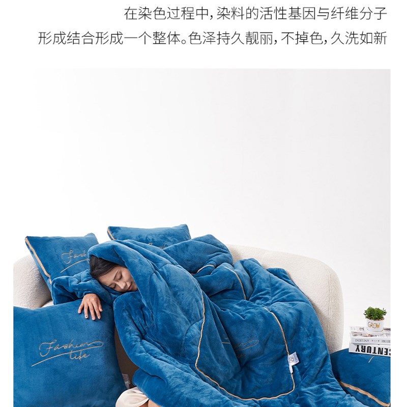 加厚重抱枕被子两用冬季午睡枕二合一汽车载内靠枕办公室加厚毯子