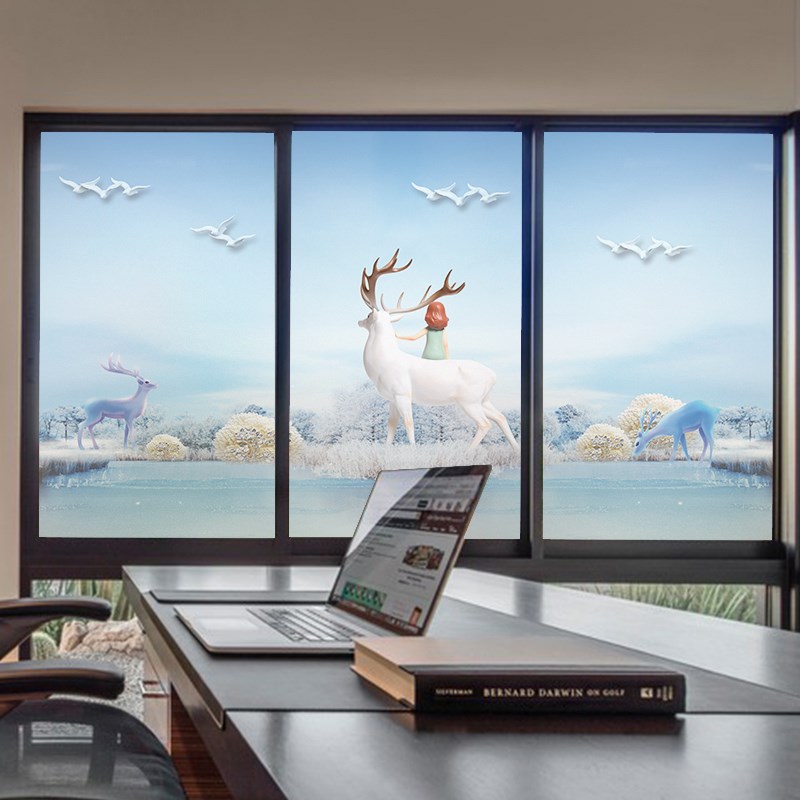 磨砂玻璃贴纸透光不透明浴室卫生间静电免交防窥玻璃窗纸窗户贴膜