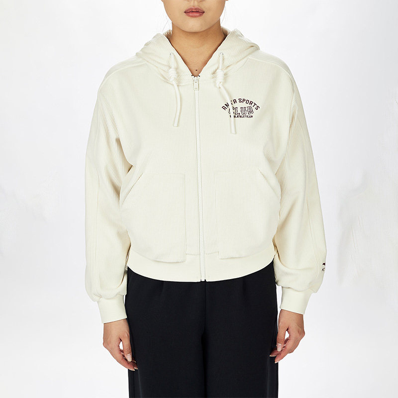 安踏女针织开衫运动上衣连帽春秋季外套女士秋冬季针织莫代尔松弛,运动服/休闲服装,运动茄克/外套,淘宝优惠券,粉丝福利购,淘宝优惠卷