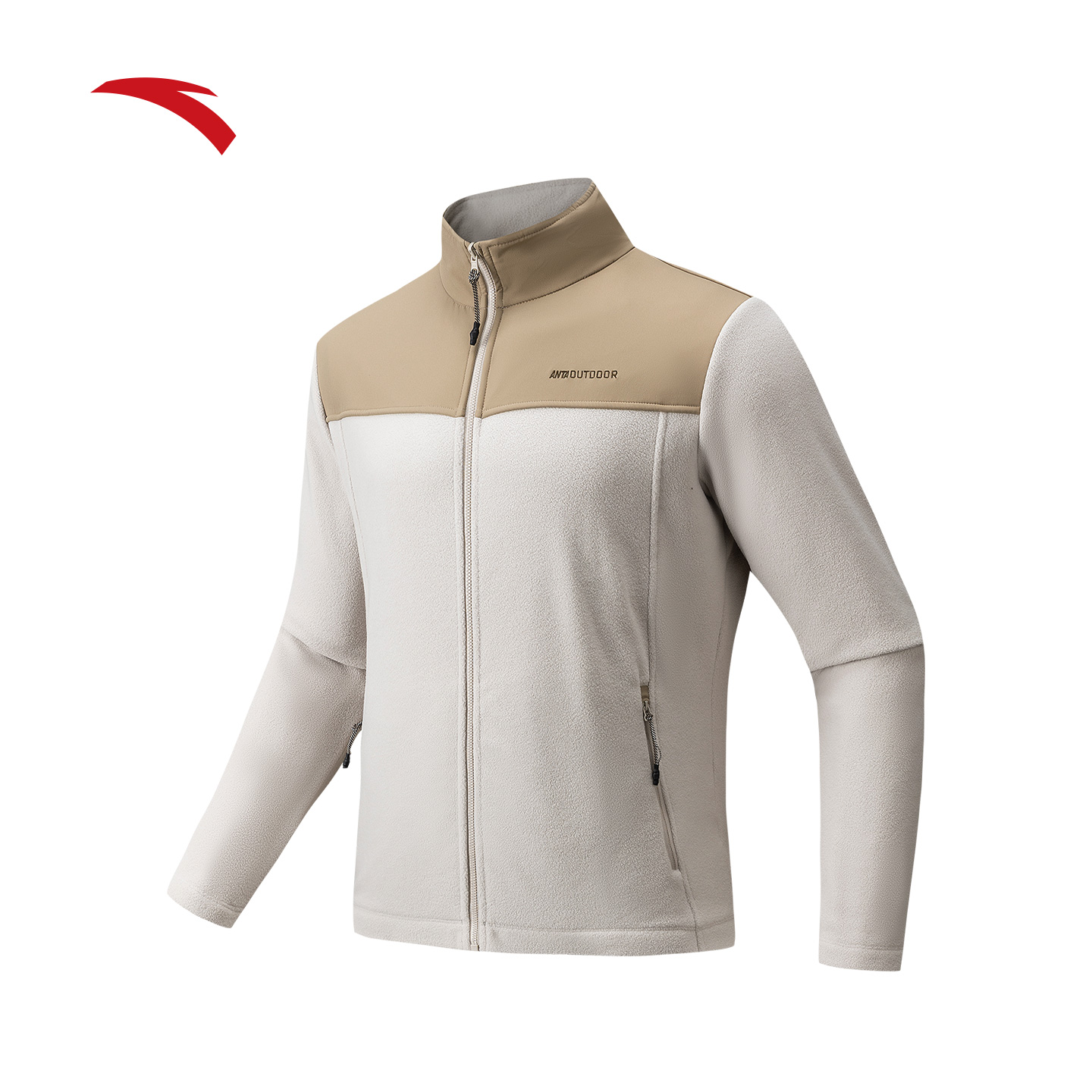 安踏户外立领抓绒衣男士冬