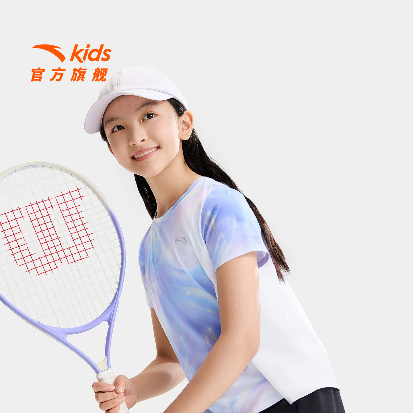空调T安踏儿童短袖女童短T2026夏新款透爽冰感小女孩速干运动T恤