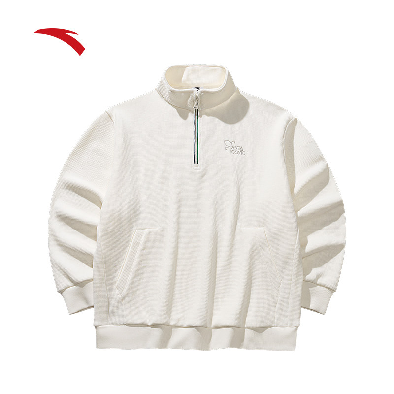 安踏ICONIC卫衣拉链半开领套头衫春季情侣款152618721-OP