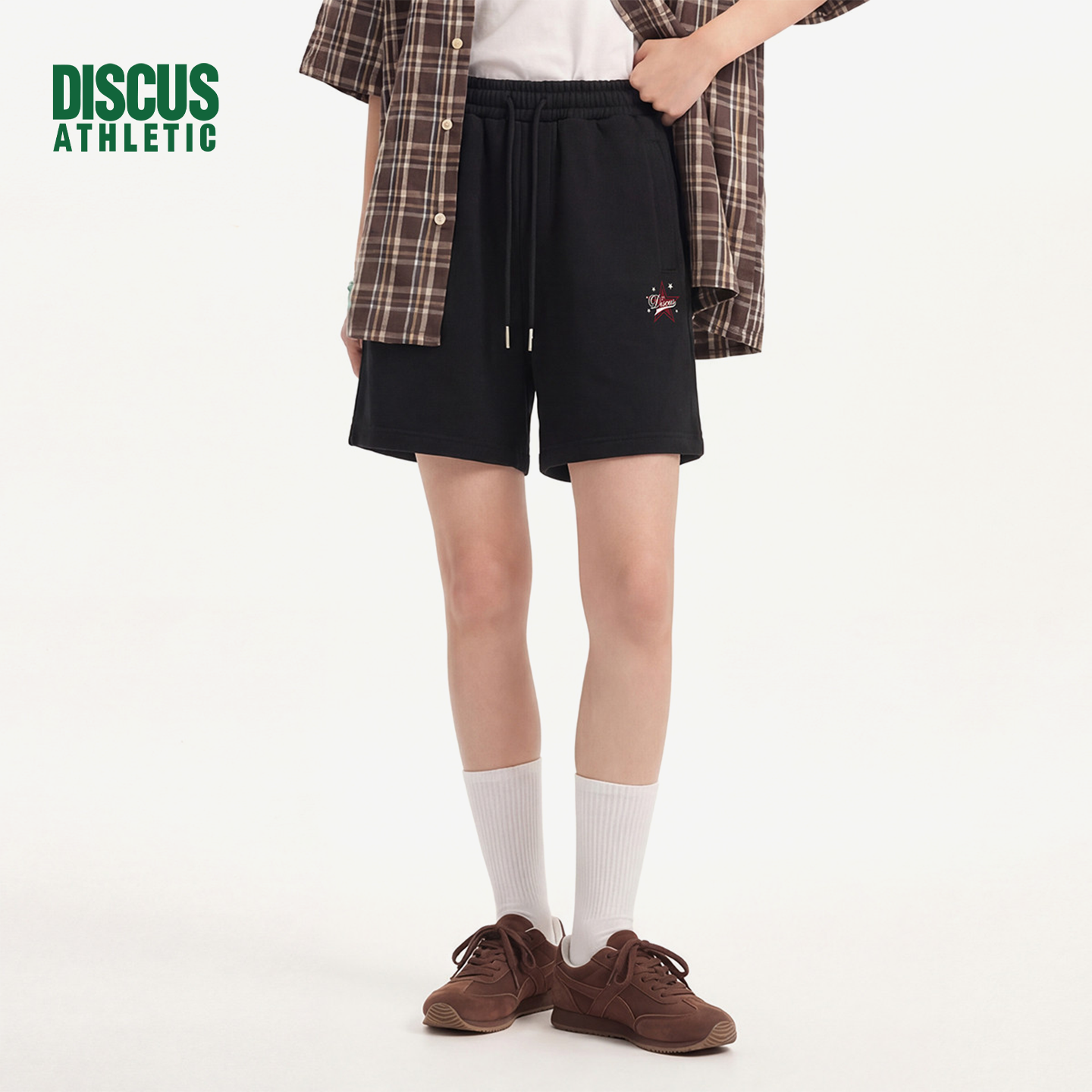 DISCUS慵懒风运动短裤女26夏季薄款宽松休闲居家外穿两用裤子