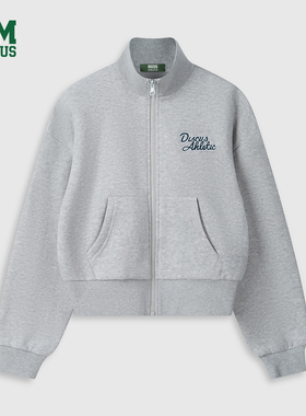 DISCUS2025冬季女款保暖外套小个子高腰短款立领拼接刺绣工艺外套