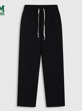 DISCUS 2025冬季女款休闲卫裤刺绣工艺抓绒厚实抽绳直筒休闲长裤