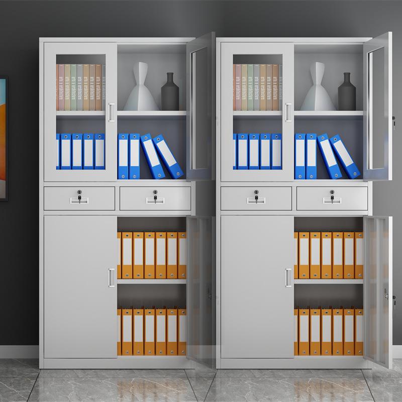 中二抽斗文件柜铁皮柜办公室柜子铁柜凭证资料档案办公柜2抽钢柜