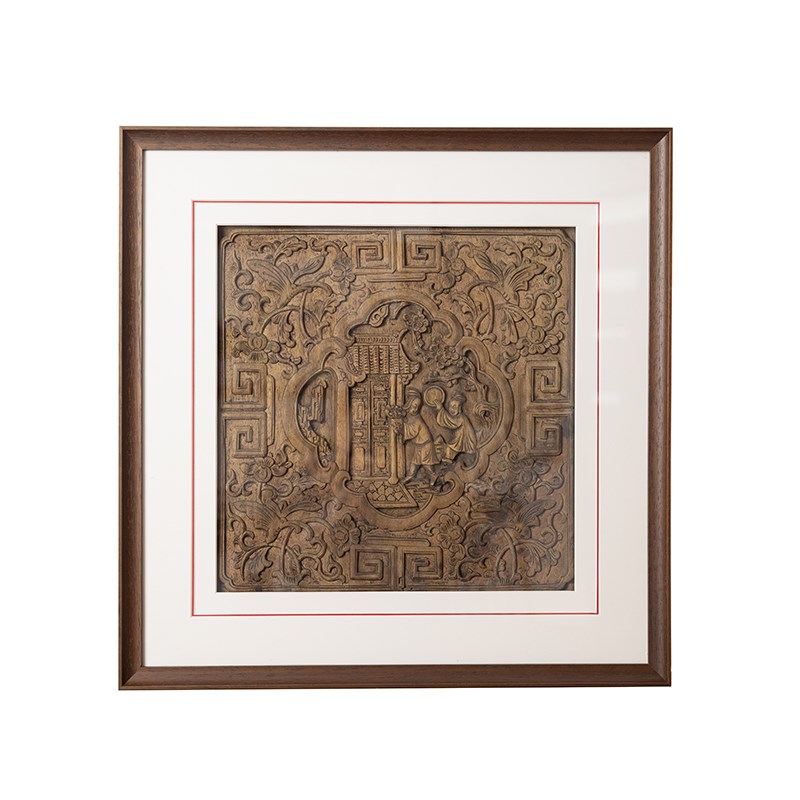 兴戈相框定制装裱杭州书画装裱服务黑胡桃新中式字画国画实木画框