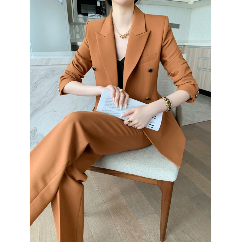 休闲西装套装女2024新款气质高级感职业正装阔腿裤小个子西服外套