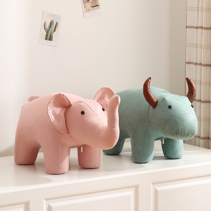 大象凳子家用换鞋卡通小板凳可爱法斗动物坐凳网红儿童软座宠物凳