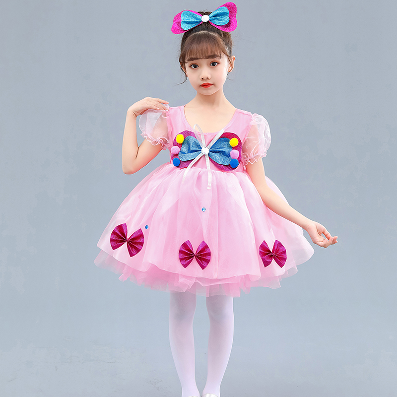 六一儿童蓬蓬纱裙表演服女童连衣裙舞蹈服幼儿园可爱公主裙演出服