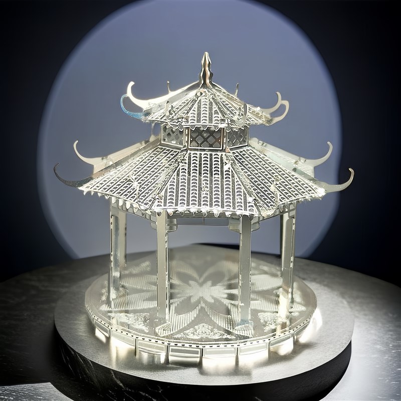 古风亭子 3D立体金属拼图DIY手工益智拼装模型成人玩具摆件礼物