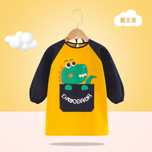 儿童画画罩衣幼儿园美术绘画画室围裙全身防水防脏防油护衣反穿衣