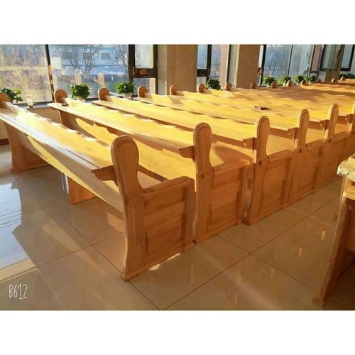 支持定做教堂教会长椅实木长条椅子