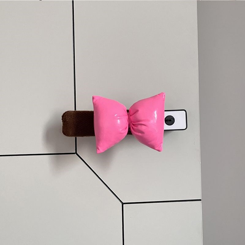 蝴蝶结防撞保护套新家智能锁门把手奶油风防静电可爱防撞垫护墙套