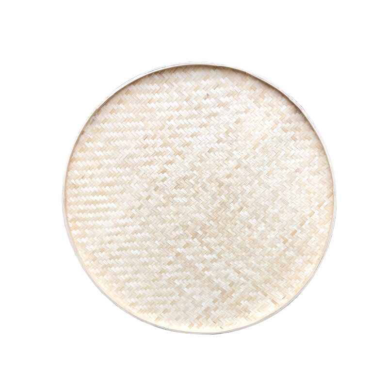 竹编制品特大簸箕无孔托盘农家用晾晒茶叶特色装饰圆竹匾挂件墙饰