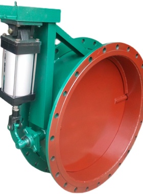 烟风管道气动圆形通风蝶阀 法兰式碳钢调节风阀 除尘硬密封圆风门