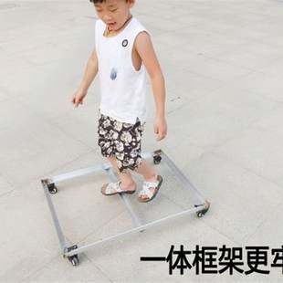物流塑料筐周转车底座平板乌龟推车柜子机器移动带轮角钢货架订做