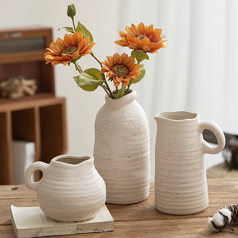 中式侘寂风陶罐复古花瓶陶瓷客厅玄关茶桌装饰插花摆件高级感小众