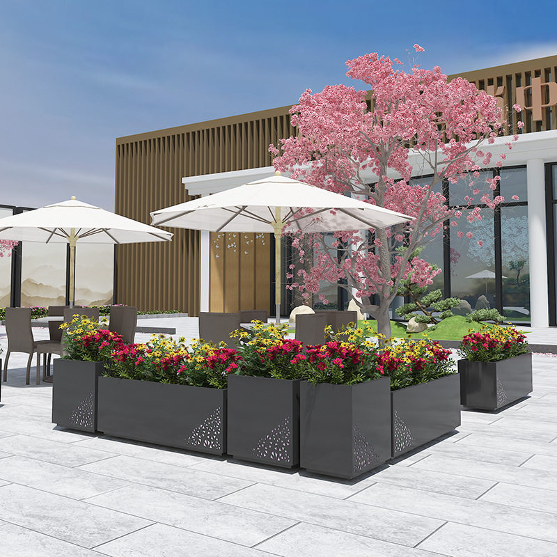 简约户外花箱不锈钢铁艺售楼部商业广场组合花坛市政园林庭院花槽,商业/办公家具,花坛/花箱,淘宝优惠券,粉丝福利购,淘宝优惠卷