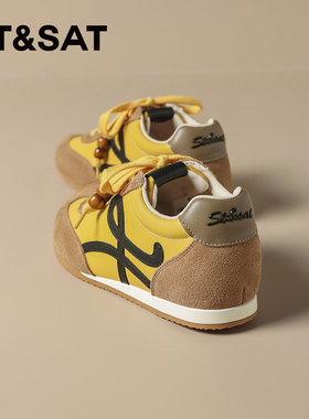 星期六德训鞋厚底内增高女鞋红色阿甘鞋女新款复古休闲运动运动鞋