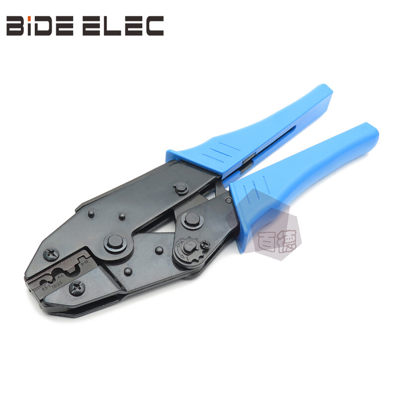 LS-101棘轮式SC紫铜裸端子压线钳压接工具压后形状方型0.5-10mm2