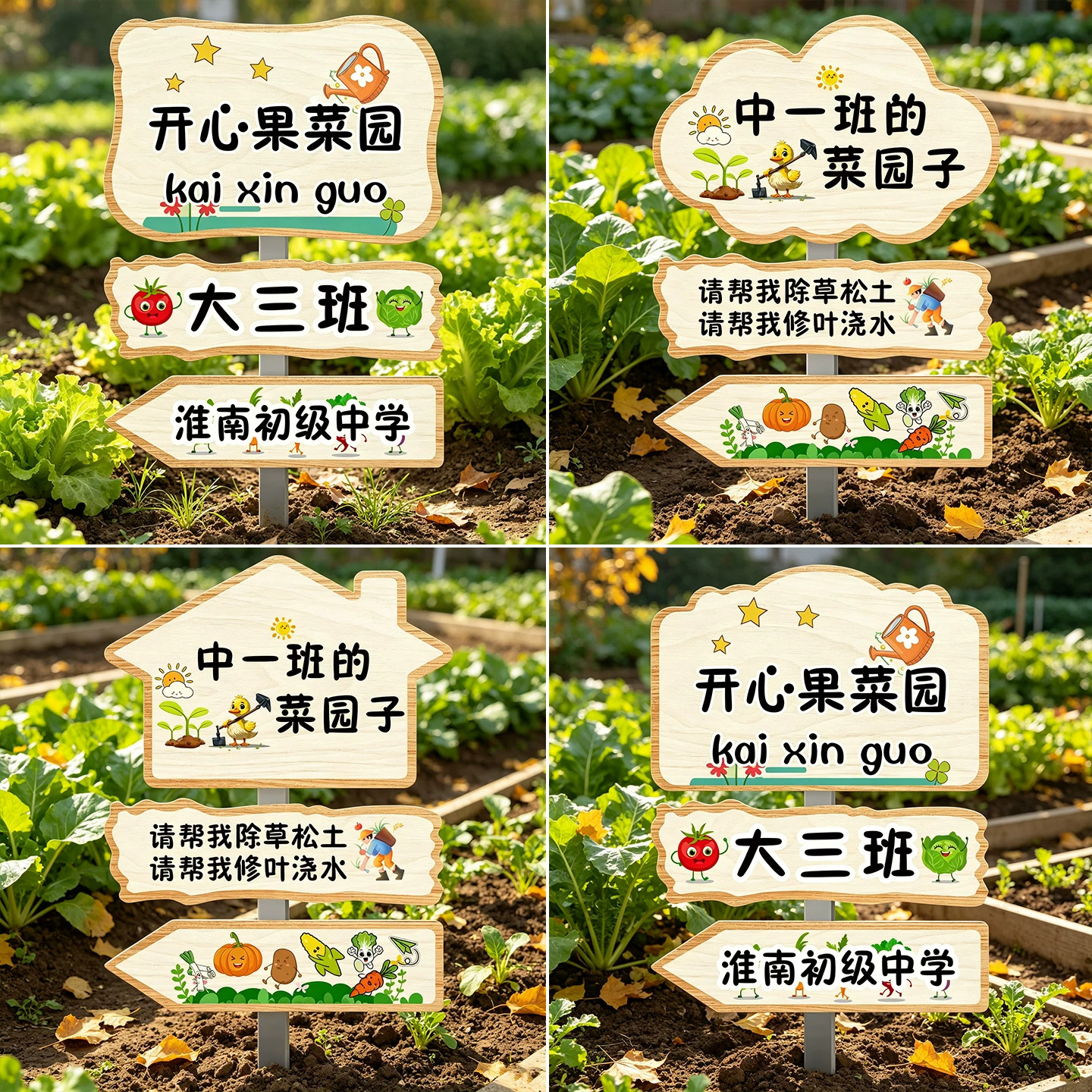 幼儿园手绘菜园班牌定制