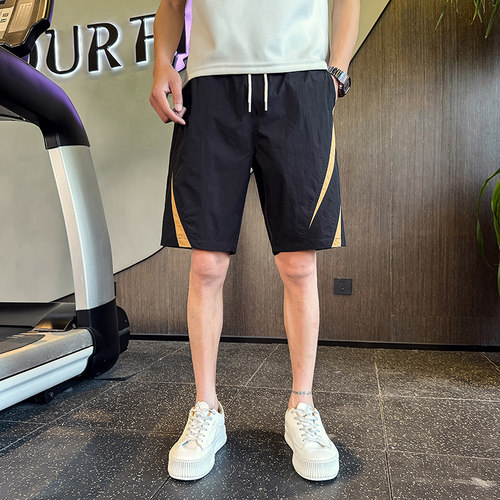 短裤男士夏季薄款速干织带五分中裤美式复古潮牌宽松运动休闲裤子