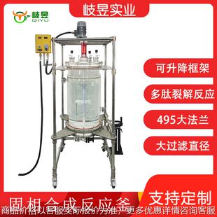 真空反应器厂家直销四氟砂芯过滤多肽合成裂解双层玻璃固相釜