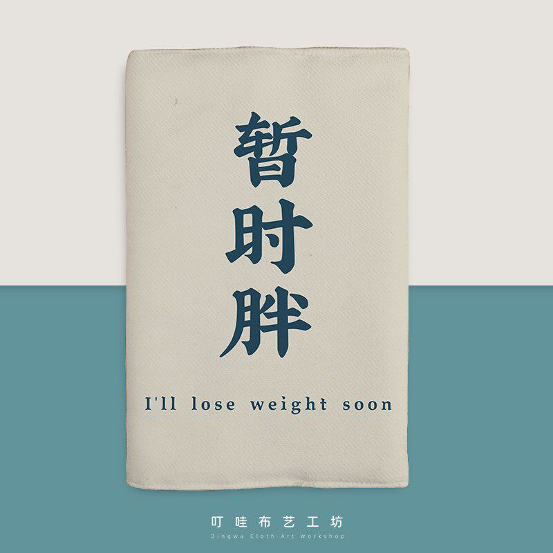 趣味文字布艺书皮封面暂时胖搞笑个性书衣书小说本子保护