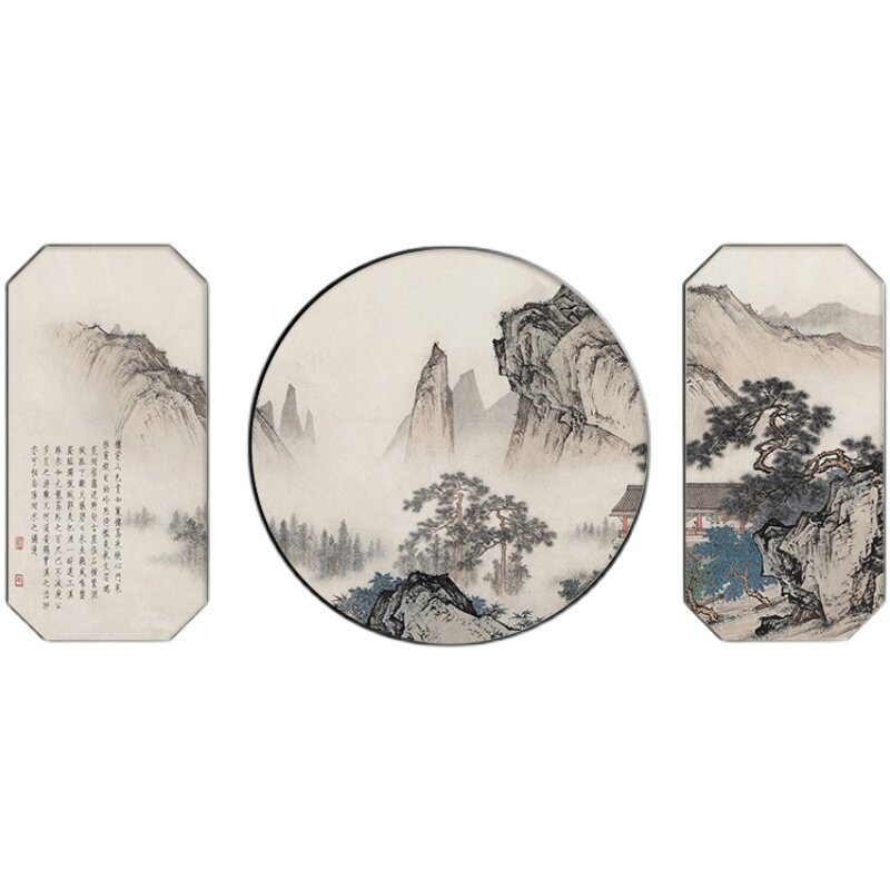 新客厅沙发背景墙饰画画书房茶室壁画办公室挂画山水画