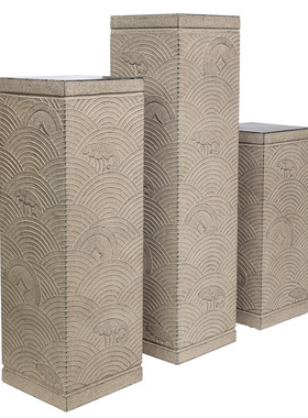 新流水展示柱仿古玄关装饰柱产品陈列展示台落地装饰底座