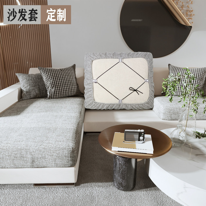 麻沙发垫罩笠坐垫多色全包布艺加厚季用沙发
