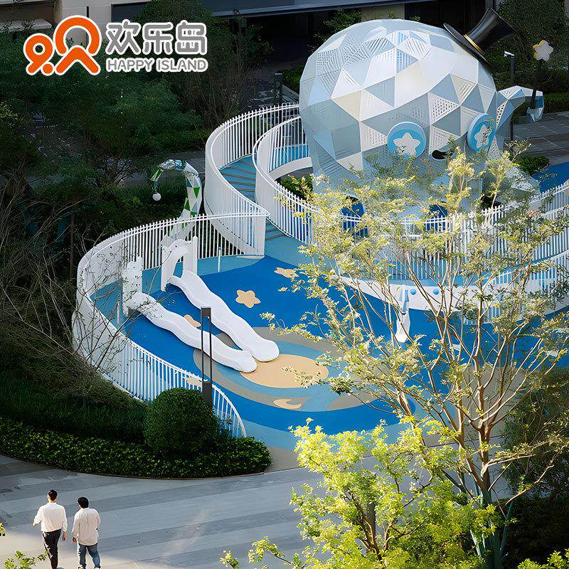 章鱼造型不锈钢滑梯厂家非标游乐设备小区儿童乐园户外大型运动器