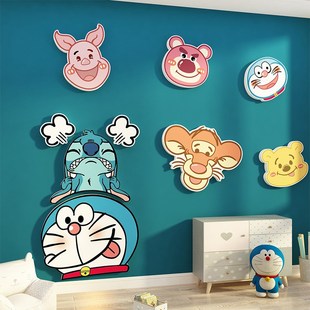 儿童房间布置饰门区公仔床壁画卧室立体