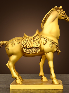 纯黄铜马马到成功生肖马马的吉祥物办公室家居工艺装饰品唐马