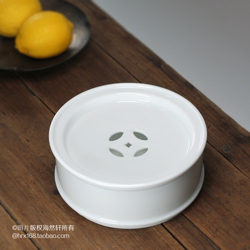 羊脂玉潮州功夫茶具铜钱茶茶船建水茶盘壶承功夫小茶台茶具