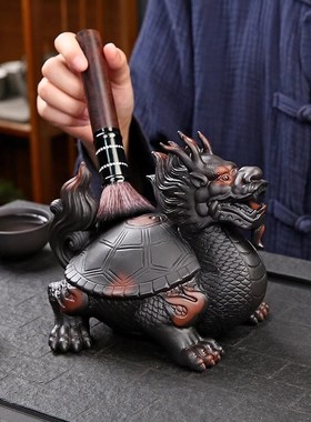 威弗列德紫陶招财龙龟茶宠养茶玩茶桌茶室装饰功夫茶具