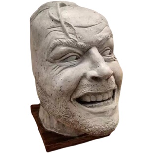 约翰尼雕塑头树脂装饰脸书架 图书馆雕塑工艺品雕像