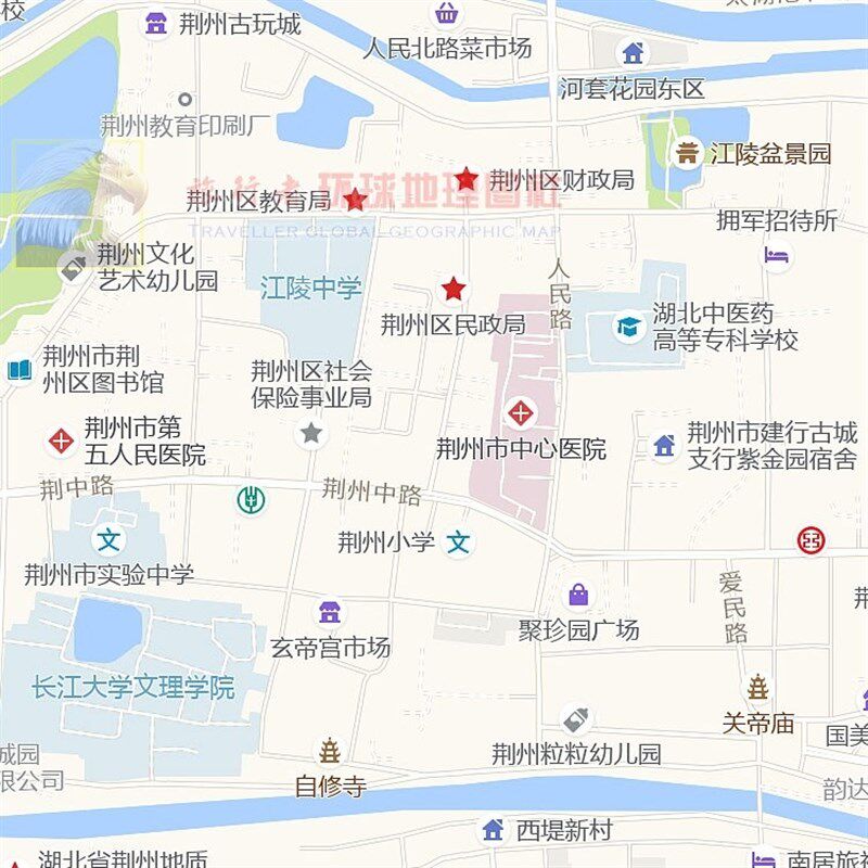超大巨幅 荆州市区地图订制 城市城区海报新装饰画