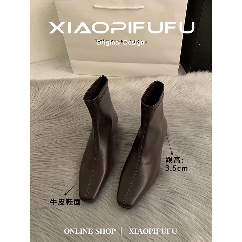 2025秋季新款方头低跟后