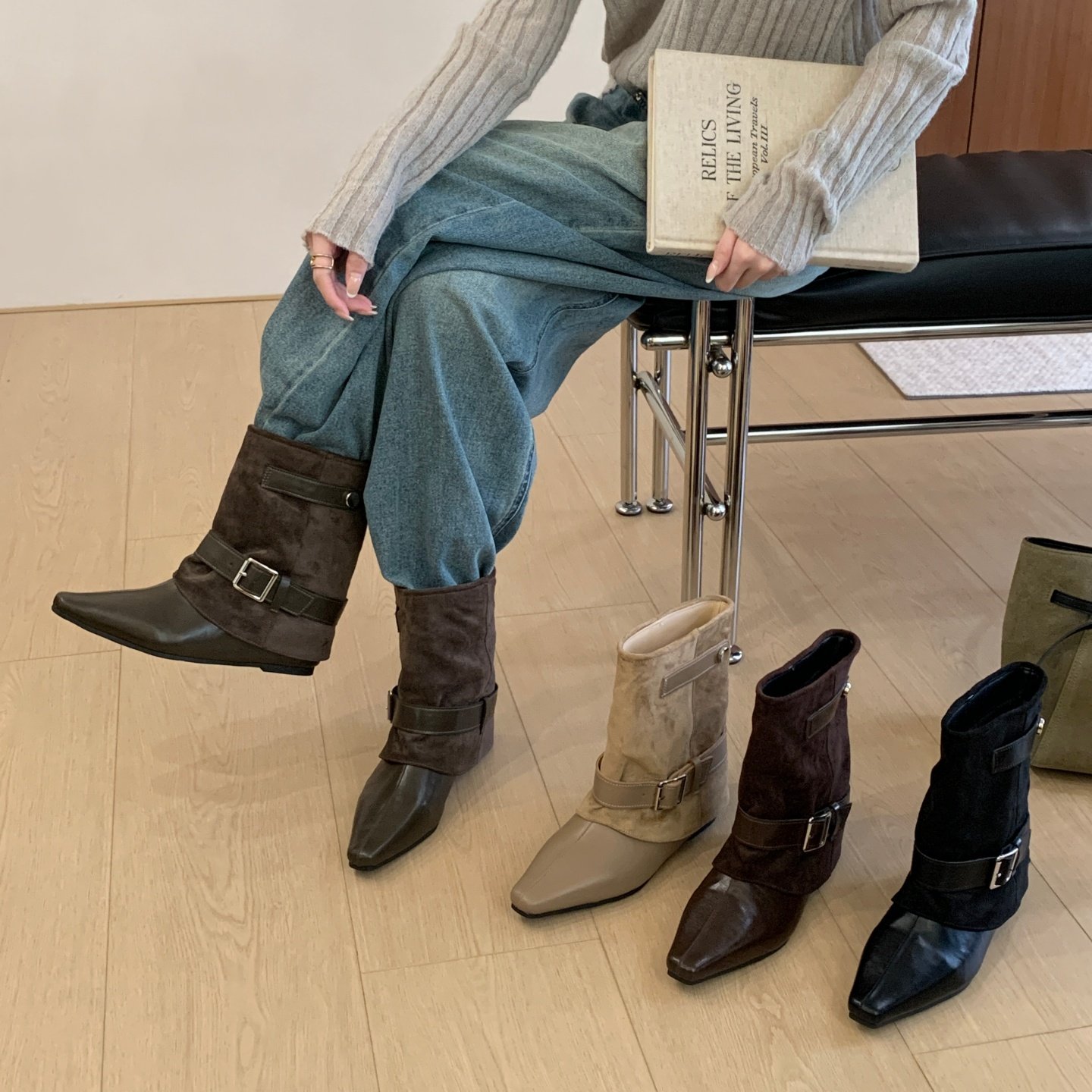 MIJILISHOE欧美风方头皮