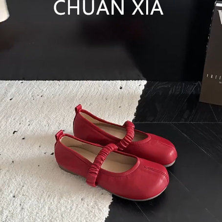 羊皮版！复古真皮软底小皮鞋女平底分趾单鞋配裙子一字带玛丽珍鞋,女鞋,浅口单鞋,淘宝优惠券,粉丝福利购,淘宝优惠卷