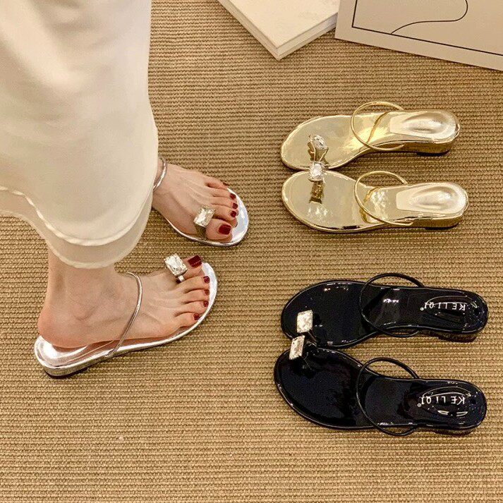 KELIQ水钻套趾拖鞋女夏