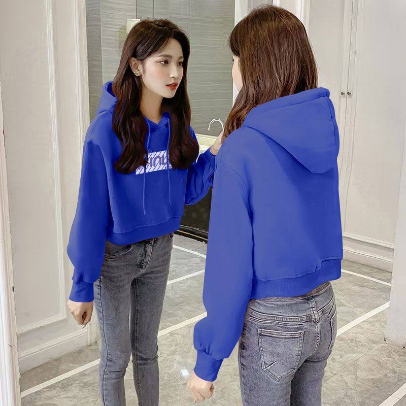 连帽纯棉韩版长袖卫衣女秋冬爆款加绒休闲加厚小个子洋气上衣服女
