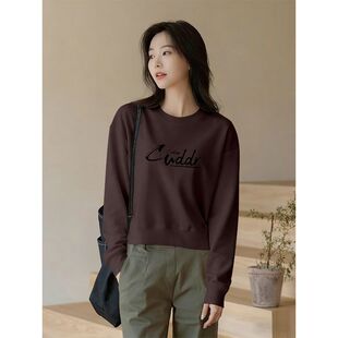 小个子纯棉短款长袖卫衣女秋冬新款宽松时尚不加绒大码洋气上衣女