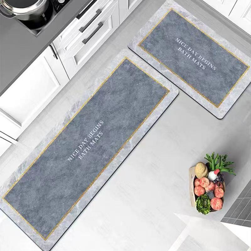 软硅藻泥厨房地垫防滑防摔专用地毯进门入户门浴室卫生间吸水脚垫