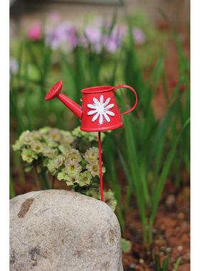 外贸出口微型景观桌面铁艺摆件铁艺浇灌水壶外挂童话花园童话花园