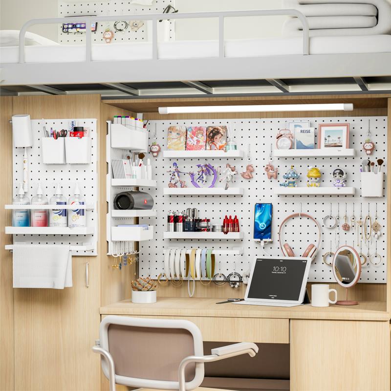 圆孔3cm洞洞板装备墙书架桌面谷子展示架手柄支架收纳盒专用挂钩