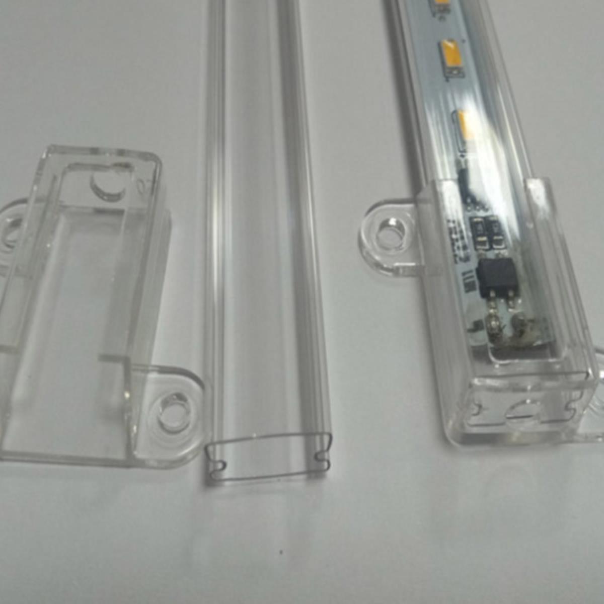 PC材质高压低压灯条防水套管灯槽LED硬灯条透明罩层板灯外壳塑料