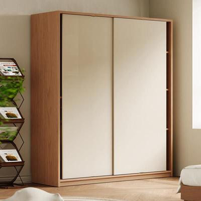 定制衣柜推拉门奶油风铝合金现代简约家用卧室航空蜂窝铝收纳衣橱